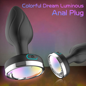 Afstandsbediening Siliconen <span class=keywords><strong>Led</strong></span> Anale Plug/Dildo/Speelgoed/Kralen Vibrator Met Women's Stimulator Volwassen Levert Mannen Masturbator - Product Image 3