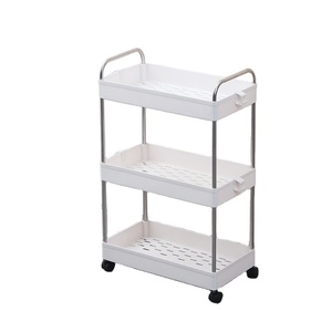 The bathroom toilet multi-layer cracks shelf plastic in the kitchen Narrow Cabinet Living Room Gap Shelf with Receive plastic fr