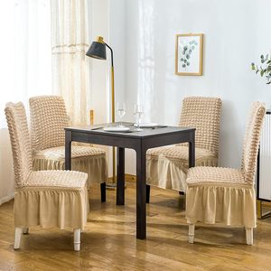 Wholesale Universal Elastic <b>Stretch</b> Washable Solid Polyester Bubble Lattice Dinging Chair <b>Cover</b> for Wedding Events - Product Image 2