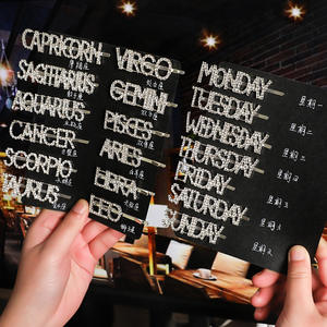 กิ๊บติดผมคริสตัลวิบวับสำหรับเด็กผู้หญิง,กิ๊บติดผมปักเลื่อมตัวอักษรภาษาอังกฤษ12กลุ่มดาว - Product Image 5