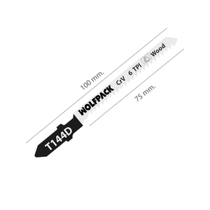 Lame per seghetto alternativo per legno, taglio grezzo, 5 pezzi. Lama in Cromo Vanadio 58. Attacco a T Universale - Product Image 2