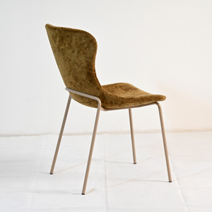 Chaises ergonomiques en velours à pieds métalliques, style scandinave moderne et minimaliste, vente en gros directe d'usine, pour cuisine, restaurant, table à manger - Product Image 2