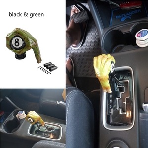 Pommeau de levier de vitesse ergonomique en plastique vert en forme de crâne pour voiture, pour transmission manuelle ou automatique - Product Image 5
