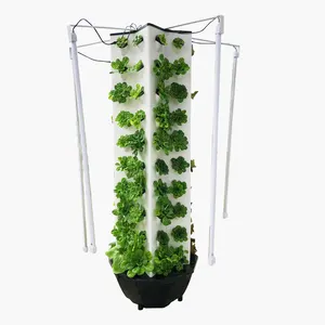 new design Garden vertical farming family use mini indoor hydroponic aeroponic growing tower for strawberry
