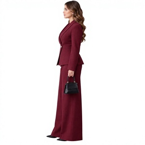 Blazer de Oficina para Mujer - Diseño 2026, Blazer de Oficina Color Borgoña con Trajes Completos para Mujer, 100% de la Mejor Calidad - Product Image 3