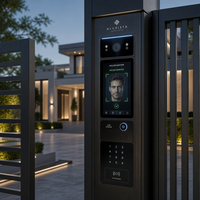 Portail de luxe moderne en aluminium découpé au laser, artistique et intelligent, double entrée avec reconnaissance faciale pour manoir et appartement