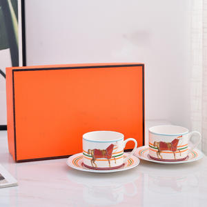 Tasses et soucoupes en porcelaine fine européenne de luxe, best-sellers, pour le thé de l'après-midi pour 2 personnes - Product Image 5