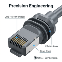 Yüksek Kaliteli Üstün Standart Starlink Kitleri Kablo Uydu İnterneti V3, Starlink Gen3 26AWG RJ45 Dış Mekan Kabloları için