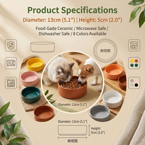 Tazón de Cerámica Minimalista Japonés <span class=keywords><strong>para</strong></span> <span class=keywords><strong>Gatos</strong></span>, 13 cm de Ancho, con Relieve <span class=keywords><strong>para</strong></span> la Nariz, Sin Plomo, Antideslizante, 8 Colores, Apto <span class=keywords><strong>para</strong></span> Microondas, OEM - Product Image 2