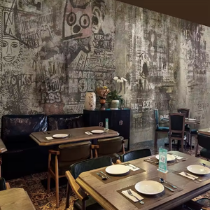 <span class=keywords><strong>Papier</strong></span> <span class=keywords><strong>peint</strong></span> européen <span class=keywords><strong>vintage</strong></span> <span class=keywords><strong>gris</strong></span> ciment Décoration murale de restaurant industriel Peintures murales <span class=keywords><strong>Papier</strong></span> <span class=keywords><strong>peint</strong></span> Alphabet Graffiti - Product Image 2