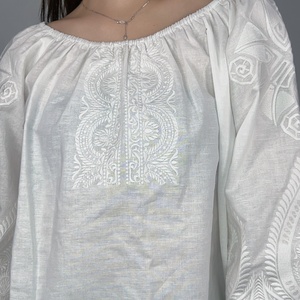 Camisas Casuales de Manga Larga para Mujer, Blusa Bordada, Tops de Verano - Product Image 5