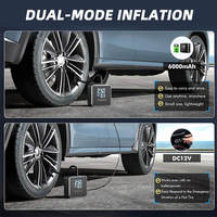 WOSEN Portable Cordless 2X Super Fast 25L Min Dual Mode Digital Auto Shut Off Car Motorcycle Bicycle Ball Tire Inflator Air Pump