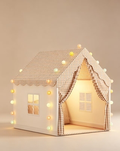Tente de jeu pour enfants style cabane confortable avec motif à carreaux, en tissu polyester durable, pliable, pour chambre d'enfant et cadeau d'<span class=keywords><strong>anniversaire</strong></span> - Product Image 2