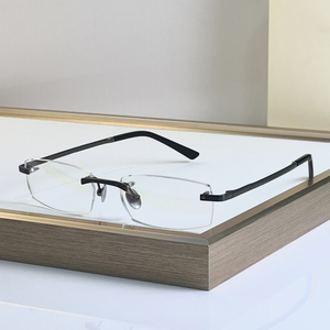 Montura de Gafas Ópticas de Titanio sin Aro para Hombre, Montura Moderna para Negocios, Lentes Sólidas AC, Gafas Ópticas para <span class=keywords><strong>Miopía</strong></span> - Product Image 3