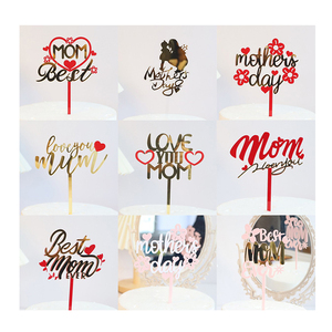 Garniture de gâteau en acrylique Double face de haute qualité <span class=keywords><strong>2023</strong></span> pour les fournitures de Festival et de fête Happy motherday - Product Image 1