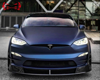 Jupes latérales à lèvre avant en Fiber de carbone de qualité supérieure diffuseur arrière Spoiler aile Canards Kit de carrosserie de Style RZ pour Tesla modèle X 2023