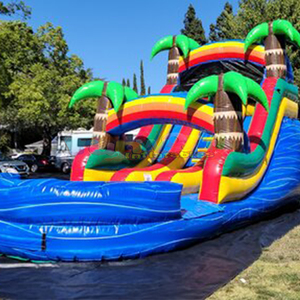 Palm tree all'aperto cortile acquascivolo in pvc jumper buttafuori tropicale asciutto scivolo gonfiabile per adulti in <span class=keywords><strong>vendita</strong></span> - Product Image 4