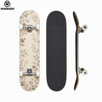 WOODSEN OEM Double Kick Complete Skateboard Northeast Maple OS780 Black Grip Tape ABEC-7 Bearings Black Hardware