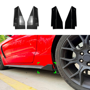 Ford Mustang Mk6 Side Skirts ABS Carbon Fiber Texture Wheel Arch Protectors 2015-2023 Body Kit Modification - Product Image 1