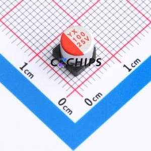 SPT1EM101E05TRVZC ตัวเก็บประจุแบบแข็ง SMD, D6.3xL5 มม. ( ความจุ: 100uF ) ( ความแม่นยำ: 20% แรงดันไฟฟ้าที่กำหนด: 25V ) - Product Image 1