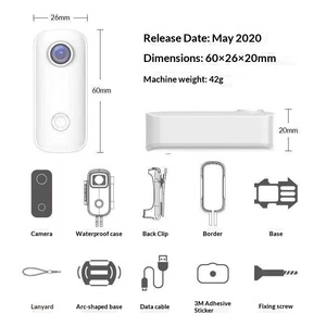 Caméra panoramique 360° pour C100+ avec étui coloré anti-tremblement, déclencheur au pouce, 12MP, grand angle 120°, étanche 30m, enregistreur de conduite <span class=keywords><strong>4K</strong></span> - Product Image 6