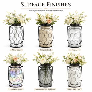 <span class=keywords><strong>Vaso</strong></span> Lanterna in Rete Metallica Trasparente con Manico <span class=keywords><strong>Nero</strong></span>, <span class=keywords><strong>Porta</strong></span> Fiori per Tavoli da Matrimonio e Decorazioni Domestiche - Fornitore all'Ingrosso per l'Esportazione - Product Image 4