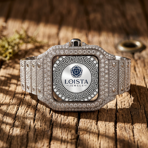 Reloj de Moissanita con Incrustaciones de Diamantes de Imitación, Estilo Hip Hop, Calidad de Exportación, para Ropa Urbana, Eventos Musicales y Fiestas, Disponible a un Precio Accesible, LOISTA - Product Image 1