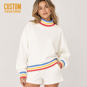 Conjunto de Chándal Casual con Estampado Personalizado, Pantalones Acampanados, Sudadera con Capucha y Forro Polar Holgado Transpirable de 500 g/m² de Poliéster/Algodón, Talla Grande - Product Image 1