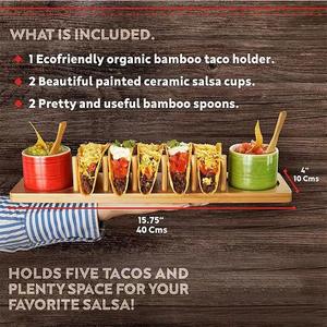 Soporte para tacos, platos para tacos, divisor de soporte sin desorden, juego para servir Mini Taco Bar - Product Image 6