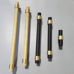 豪华家具拉手厨房青铜黄铜滚花橱柜门拉手 - Product Image 2