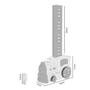 Divertente e Colorato Trenino a Vapore Domino per Bambini, Set di <span class=keywords><strong>Blocchi</strong></span> Domino, Gioco di Costruzione e Impilamento con Luci - Product Image 2