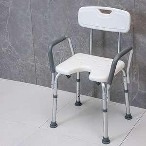 Chaise de douche pour personnes âgées en alliage d'aluminium avec dossier, siège antidérapant, accoudoirs élargis, équipement de sécurité pour la salle de bain - Product Image 2