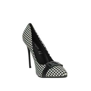 Escarpins pour femme Laura Biagiotti 8319 Noir Blanc Taille 40 Talon pied-de-poule - Product Image 5