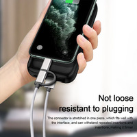 Câble de données de charge rapide USB vers Type C 8 broches 2.4A 3A en nylon tressé 2 en 1 avec capuchon métallique pour iPhone Android
