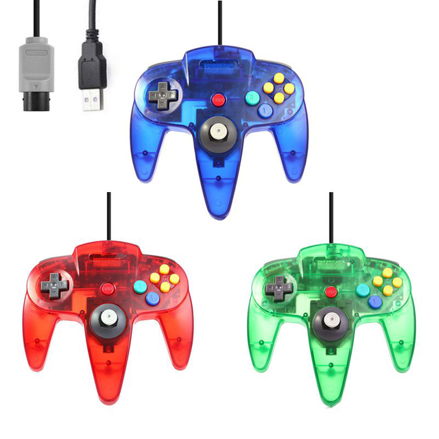 Wired Transparent Gaming Joystick for Nintend N64 Gamepad Game Controller for N64 Gamepad