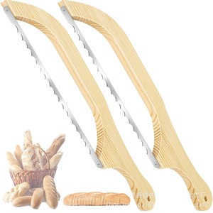 Wooden <b>Bread</b> <b>Knife</b> Stainless Steel Blade 8-9.9in Multi-Purpose Kitchen Tool For <b>Bread</b> Cake Cheese Fruit Cutting - Product Image 2