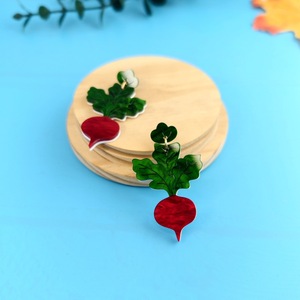 Boucles d'oreilles multicolores avec légumes, fruits, personnalité, mode, radis, citron, grenade Boucles d'oreilles en acrylique - Product Image 5