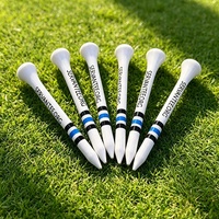 Tees de golf en bois personnalisés YuanJie, tees de golf imprimés rayés avec logo, accessoires de golf en gros