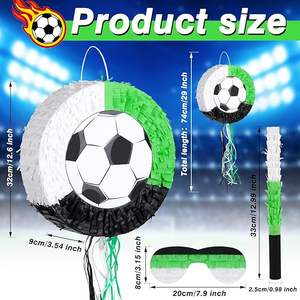 Bâton <span class=keywords><strong>de</strong></span> piñata en forme <span class=keywords><strong>de</strong></span> ballon <span class=keywords><strong>de</strong></span> football Nicro, en papier fait main, décoration <span class=keywords><strong>de</strong></span> fête d'anniversaire pour enfants, couleurs assorties, utilisation intérieure/extérieure - Product Image 3
