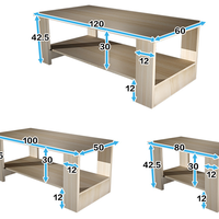 Mobilier moderne, pratique et intelligent en bois Table basse extensible à ouverture rabattable pour le salon ou la chambre à coucher