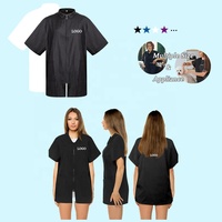 Vestes personnalisées avec logo pour femmes et hommes, avec col, fermeture éclair, combinaison de travail, coiffeur, animaux de compagnie, blouse de travail, veste de salon, chemise de styliste, blouse de coiffure