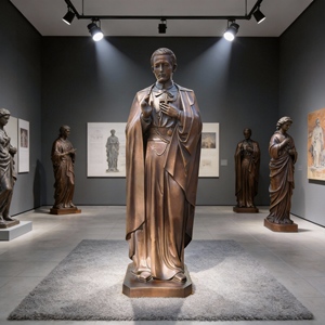 Estatua de <span class=keywords><strong>San</strong></span> Juan <span class=keywords><strong>Bosco</strong></span> en cobre patinado, forjada a mano |   Jardín de Oración Espiritual para Iglesia Tradicional Religiosa - Product Image 5