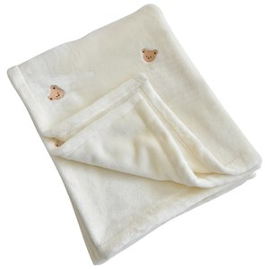 Manta de felpa con bordado de animales para niños, manta polar de estilo coreano de 130x80CM con bordado de oso y conejo, supersuave - Product Image 2