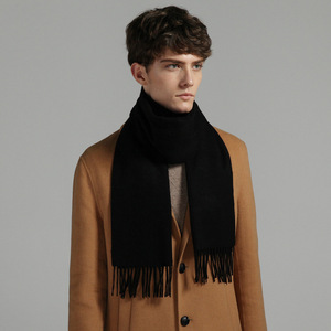 Yüksek kalite yün eşarp erkekler kadınlar katı renk püskül sonbahar kış iş yönlü klasik sıcak yumuşak susturucu erkekler yün eşarp - Product Image 3