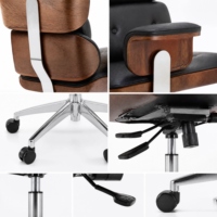 Chaise longue ergonomique minimaliste à dossier moyen |   Chaise pivotante réglable en hauteur écologique pour chambre à coucher, salon, salle à manger