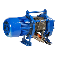 Palans électriques bleus à câble en acier, type tambour, fixation fixe pour les opérations de levage et de hisse sur les chantiers de construction, dans les mines et au port
