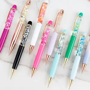 Dynamic Liquid Flower Pen Liquid Powder Bút Với Mực Đen Hoặc Xanh Roller Ink Refills Khuyến Mãi Quà Tặng Bộ Bút