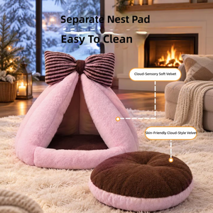 Lit-caverne pour chat, tente pour animaux <span class=keywords><strong>de</strong></span> compagnie, <span class=keywords><strong>maison</strong></span> <span class=keywords><strong>de</strong></span> couchage fermée et confortable pour chats et petits chiens - Product Image 4