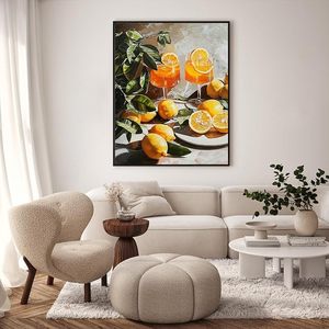 Dipinto Fai-da-Te a <span class=keywords><strong>Numeri</strong></span> di Songwoo: Natura Morta Moderna con Agrumi Illuminati dal Sole e Foglie di Limone - Product Image 2