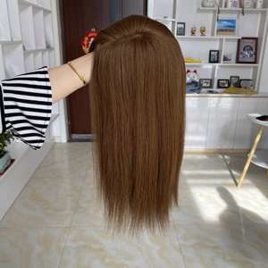 Nouvelle conception 2025, closure en soie, topper YF-2306-4 #   Mini perruque en cheveux raides russes, blonde européenne, densité 130%, pour femmes - Product Image 1